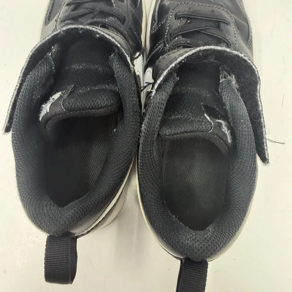 NIKE Court Borough Low 2 BQ551-002 Boy’s 2Y Black White Shoes Sneakers Low Top